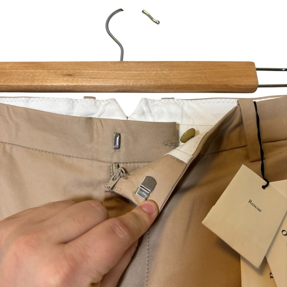 NWT Sandro Paris Women’s High Waisted Trouser E15 Prest Beige Cotton Pants-Sz 42 - Picture 4 of 7